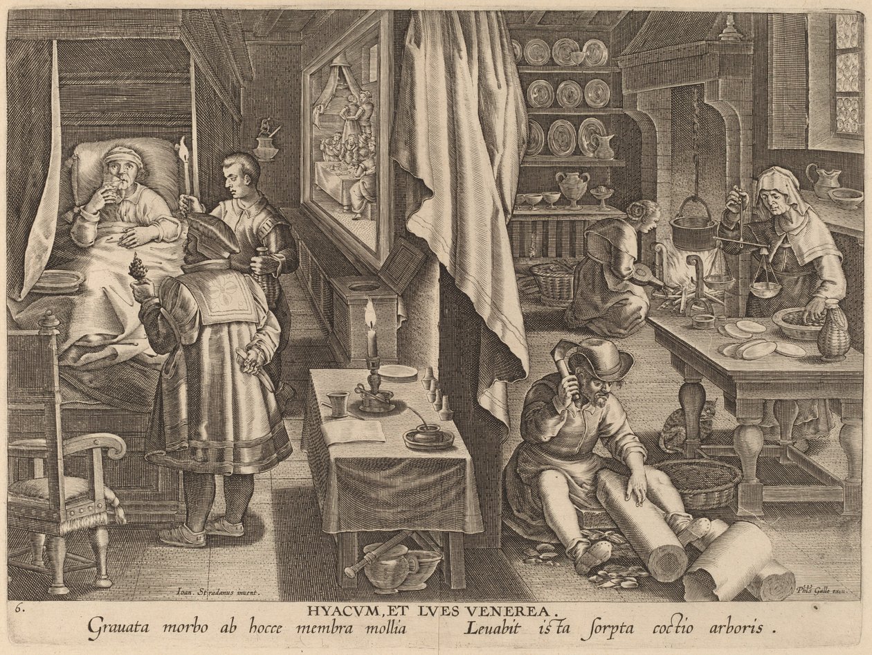 Guaiacum and Venereal Infection by Workshop of Philip Galle after Jan van der Straet