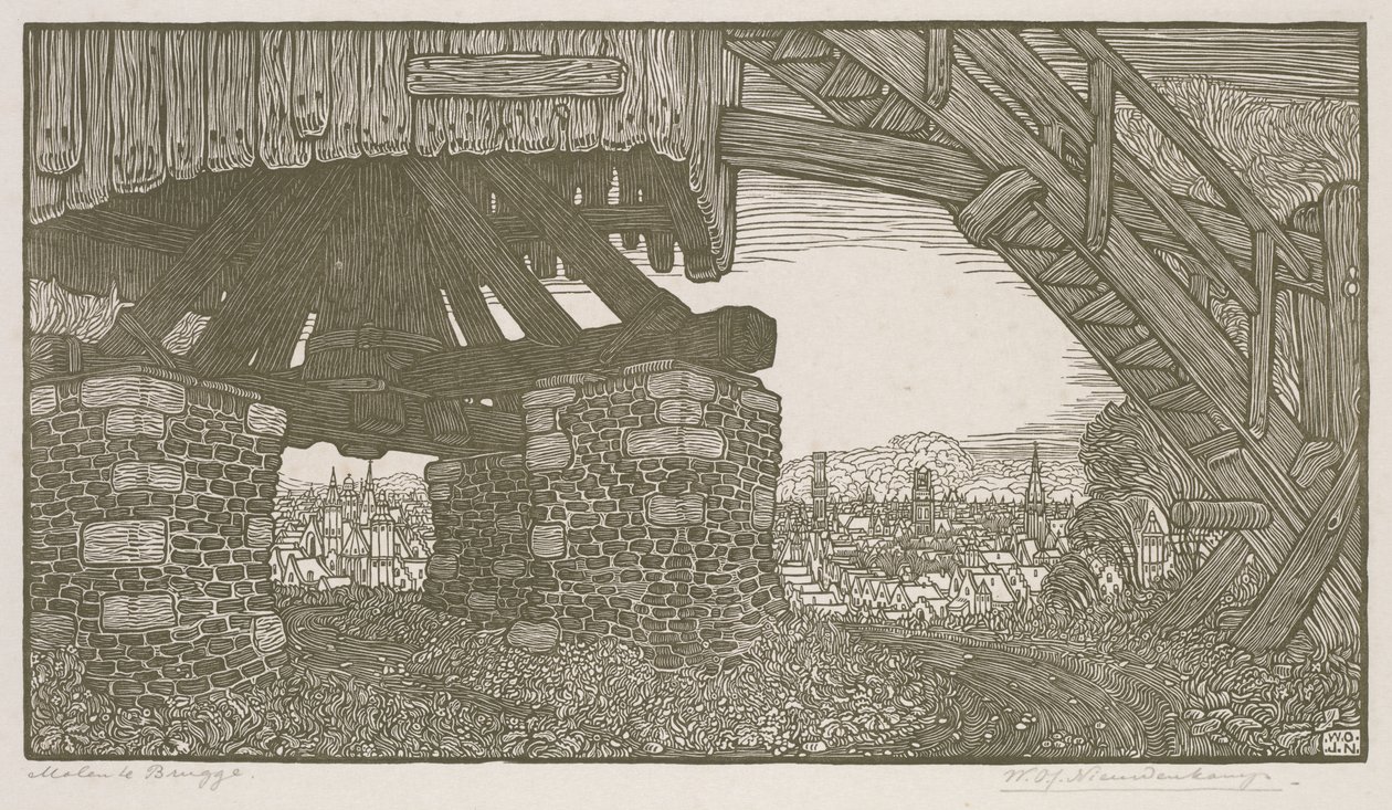 Mill at Bruges by Wynand Otto Jan Nieuwenkamp
