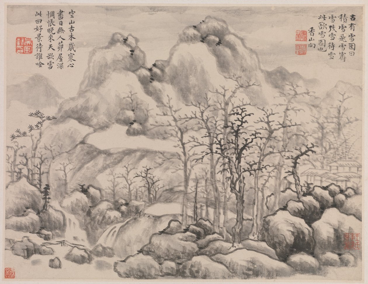 Schneelandschaft, aus Album für Zhou Lianggong, datierbar auf 1645-55 von Xiang Yun