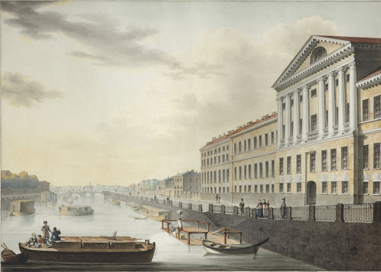 View of the Fontanka River from the Izmailovsky Bridge, 1820-1823 by Yermolai Ivanovich Yesakov