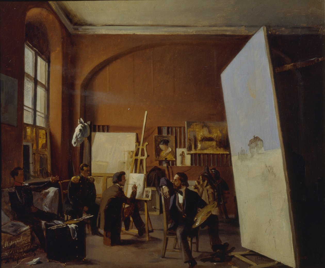 Studio of the painter Count Vasily Maksutov by Yevgraf Semyonovich Sorokin