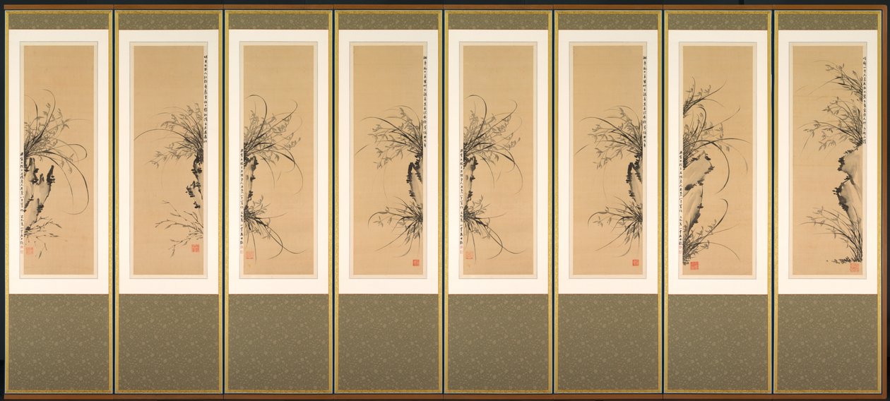 Orchids and Rocks, 1897-98 by Yi Ha eung