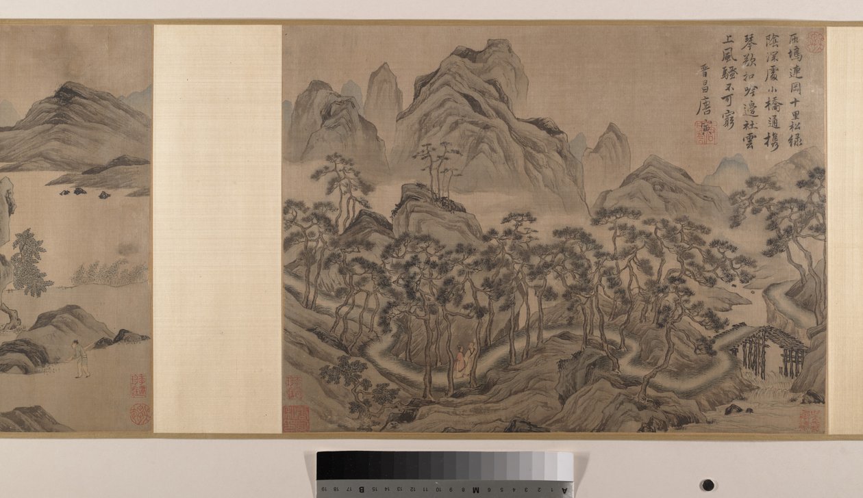 Landscapes (Eight Album Leaves Mounted as a Handscroll) by Yin Tang