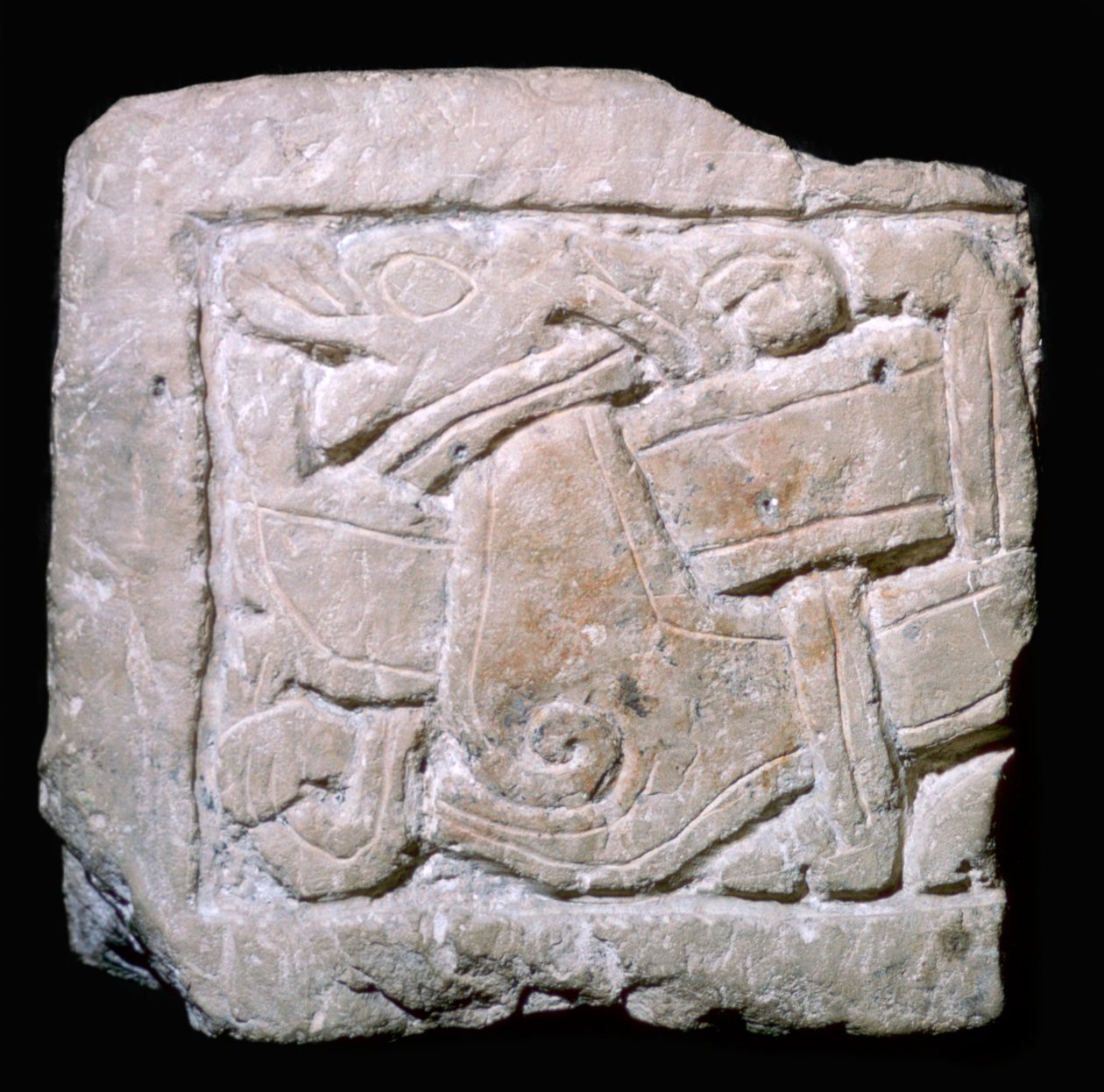 Carved Jellinge style Viking grave-slab from York by York Master
