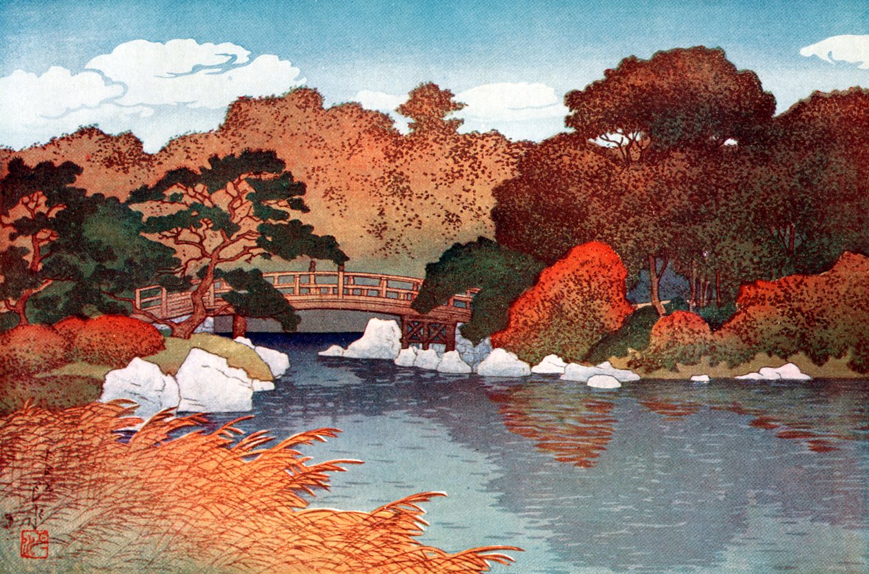 Autumn in Hundred Flower Garden at Muko-Jima, c1900-1950 by Yoshida Hiroshi