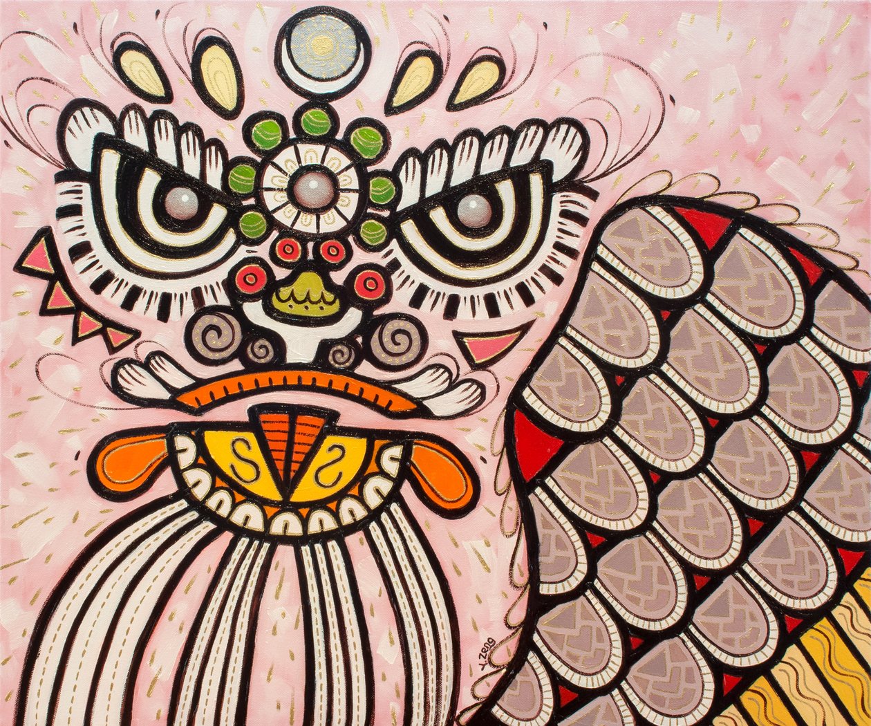 Lion dance white, 2022 by Yue Zeng
