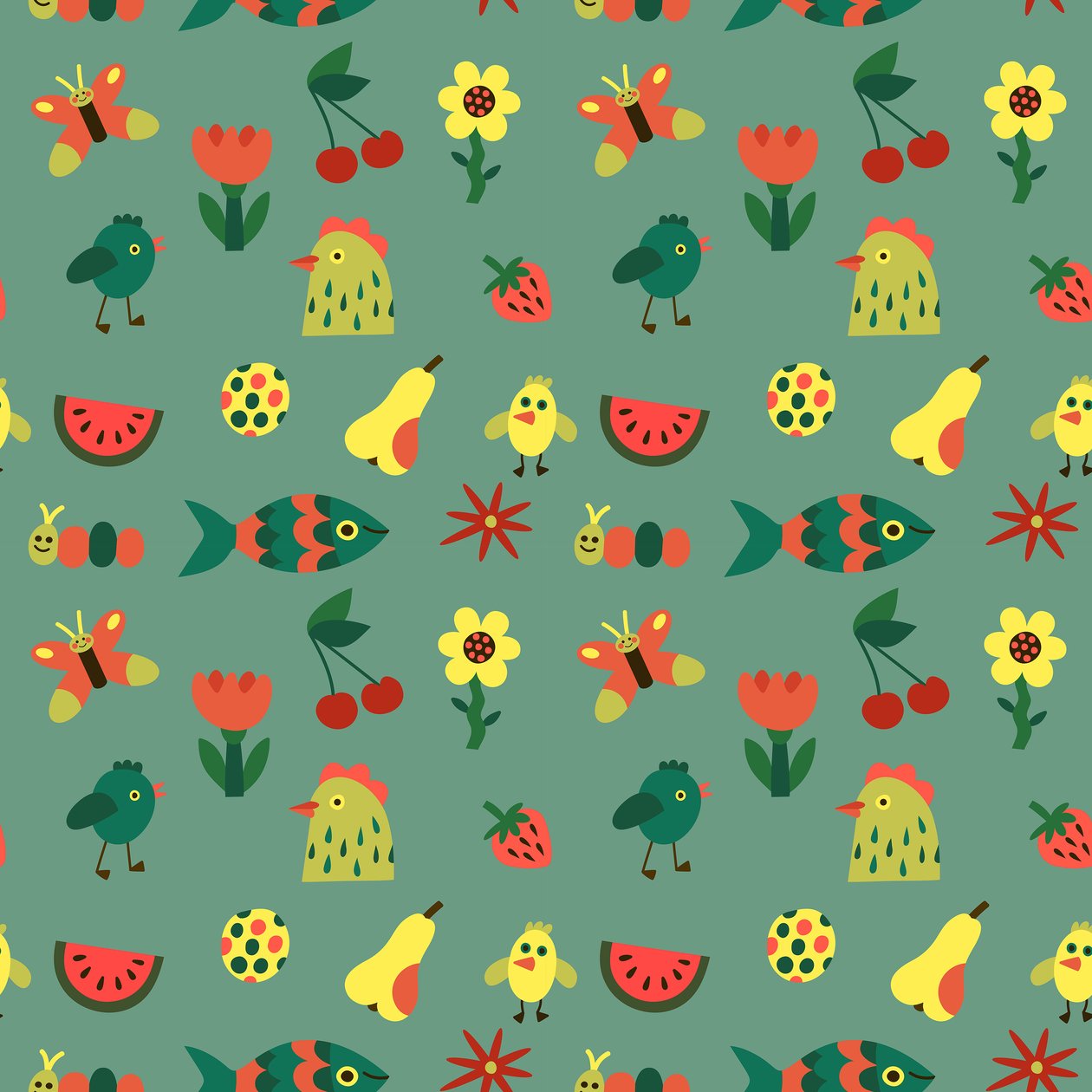 Seamless pattern, 2018 by Yulia Drobova