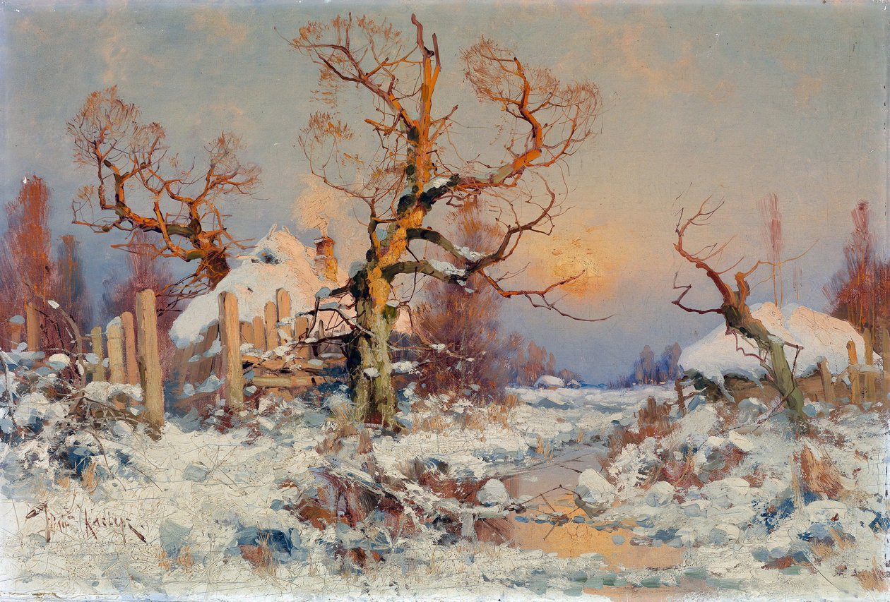 Winter Landscape in the Evening Sun by Yuly Klever