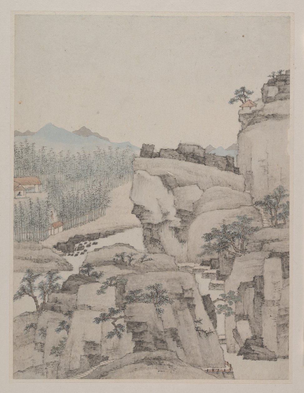 Landscapes, 1668 (album of eight paintings) by Yuncong Xiao