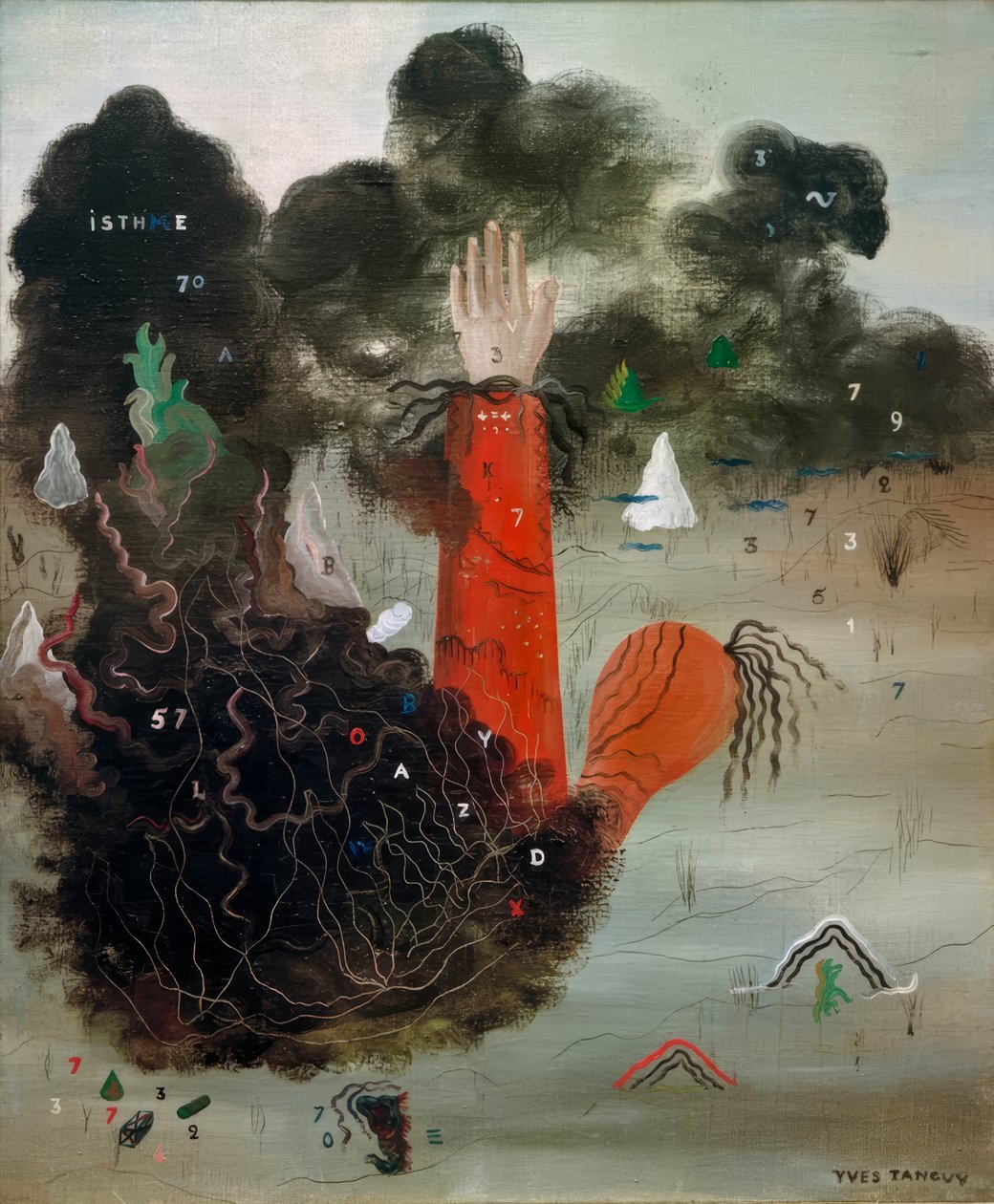 The Hand in the Clouds by Yves Tanguy