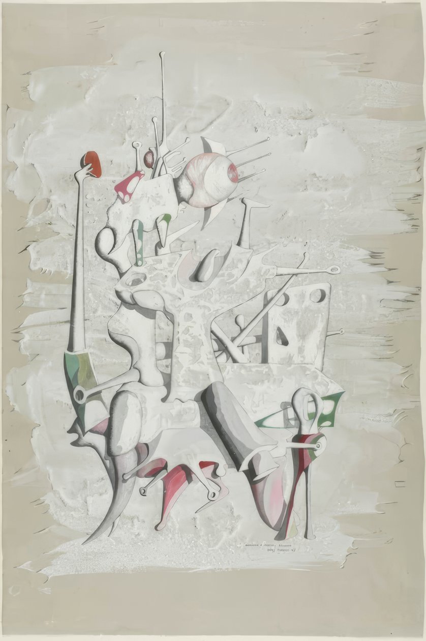 Homage to Marcel Duchamp (recto); Construction (verso) by Yves Tanguy