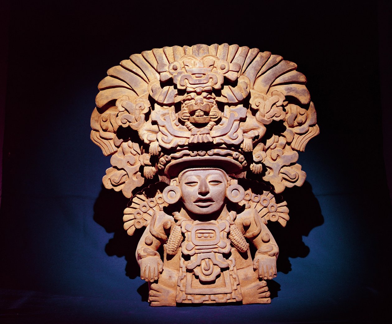 Urn Representing a Maize God, Monte Alban III Style by Zapotec