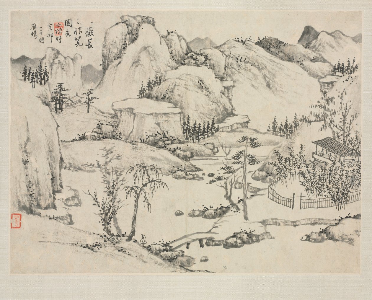 Landscape Album in Various Styles: Scenery of Mt. Changbai after Huang Gongwang by Zha Shibiao