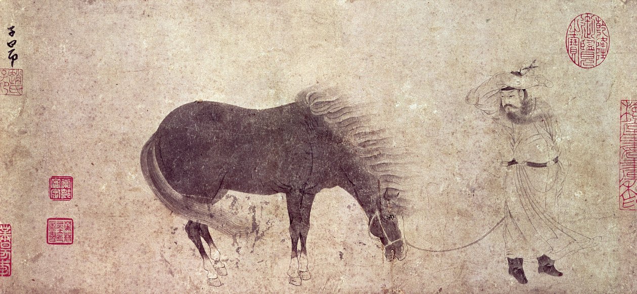 Horse and Groom in Winter by Zhao Mengfu Chao Meng Fu or