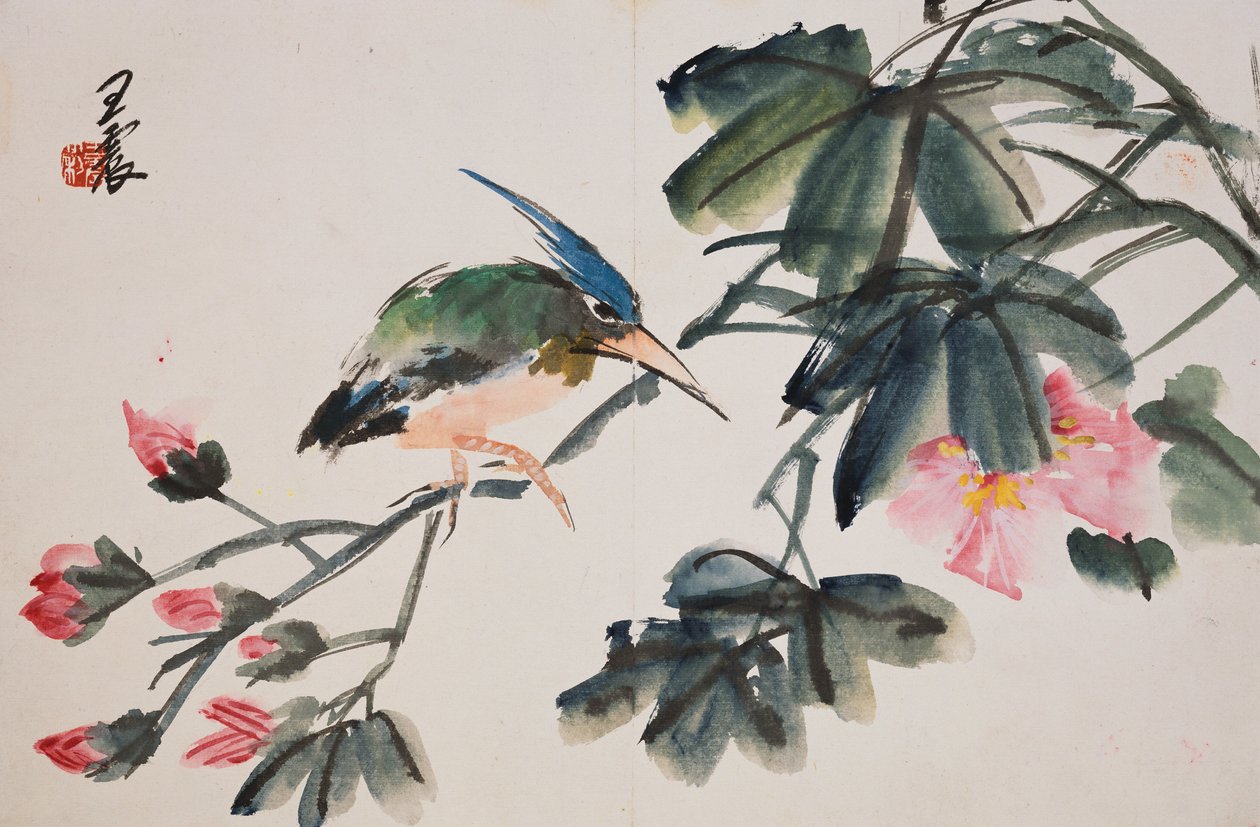 Leaf from an album of flower & bird paintings by Zhen Wang