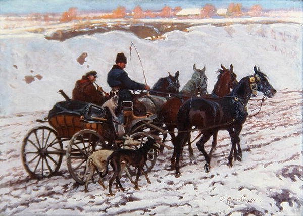 Horse Drawn Carriage by Zygmunt Rozwadowski