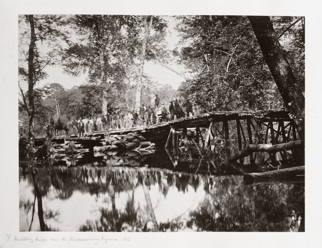 A Military Bridge Over the Chickahominy, Virginia, USA, c. 1862 by Ferdinand Georg Waldmuller