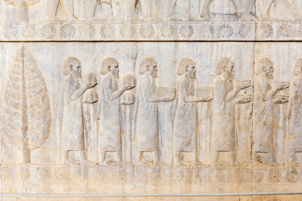 Ancient Relief of the Achaemenids; Delegation of the Ionians; Apadana Palace; Archaeological Site; Ancient Persian City Persepolis; UNESCO World Heritage Site; Fars Province; Iran; Asia by Frederick (attr. to) Barnard