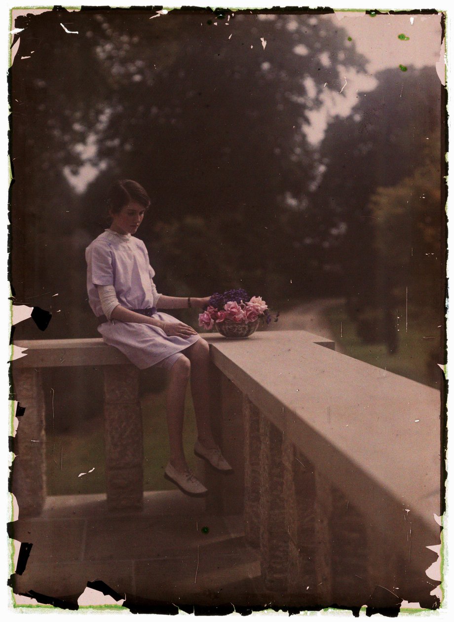 Autochrome of a Young Girl, c 1910 by Frederick (attr. to) Barnard