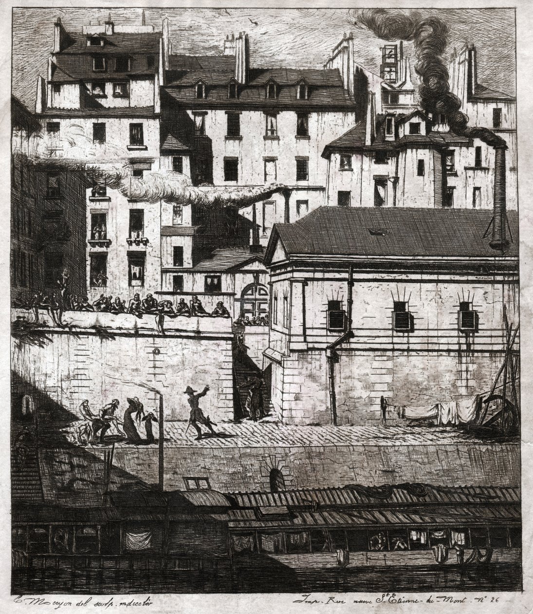 Crime Scene with Police Intervention on the Quays of Paris by . .