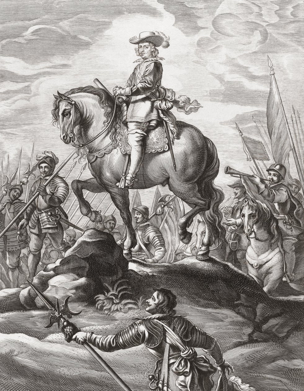 Ferdinand of Austria Leading Troops Over Alps, July 1634 by . .