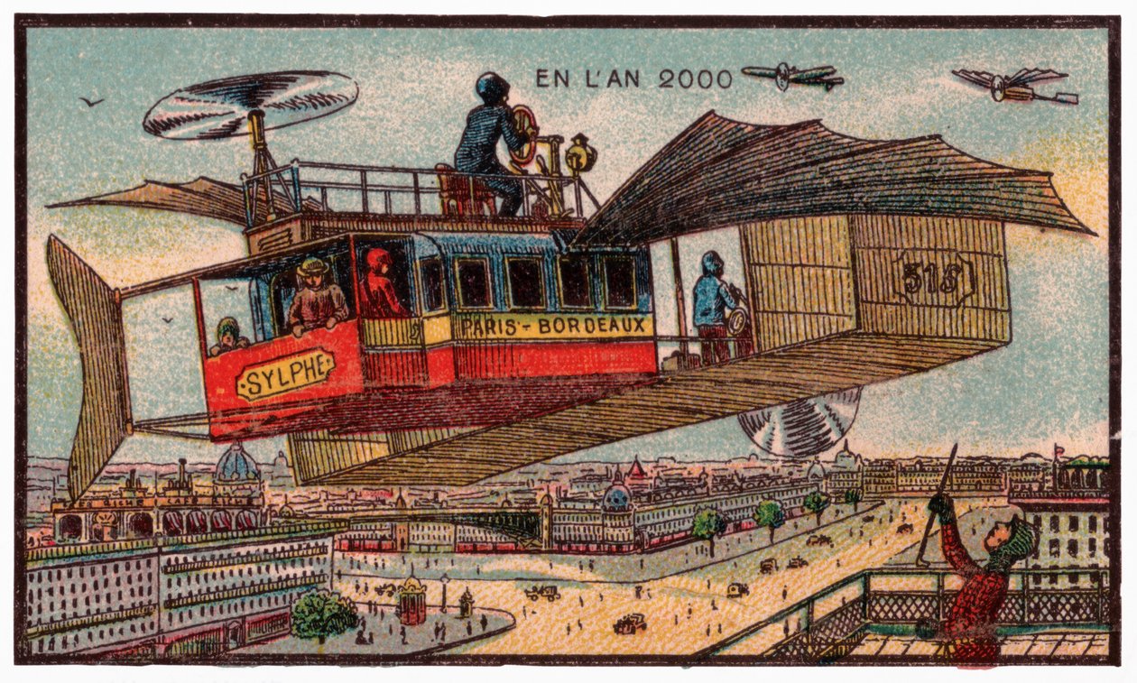 Flying bus in Paris by . .