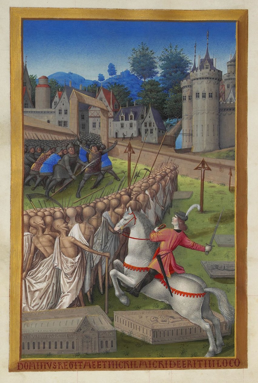 Les Très Riches Heures du Duc de Berry, Folio 90v - The Horseman of Death by Unbekannt 2321