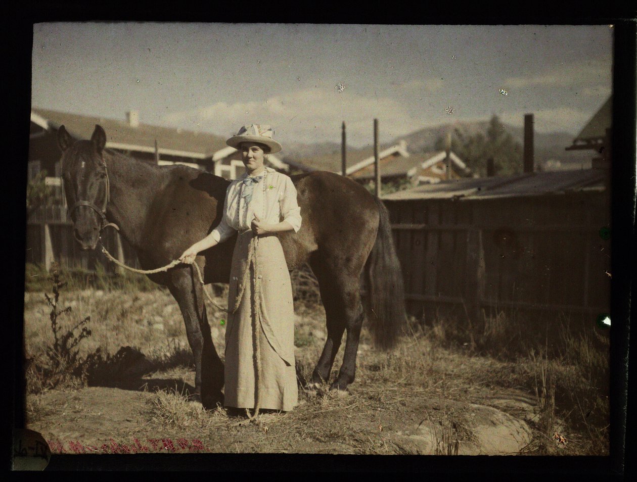 Madaline Bradbury and Chiketa, Santa Barbara, c. 1915 by Frederick (attr. to) Barnard