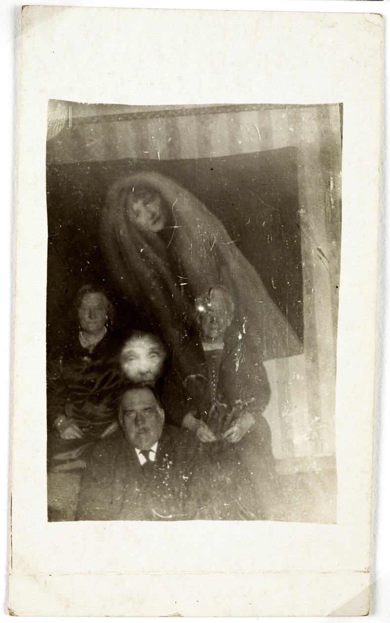 Paranormal Phenomenon: Portrait of Three Elderly People, the Spirit of a Woman Appearing Behind Them by Frederick (attr. to) Barnard
