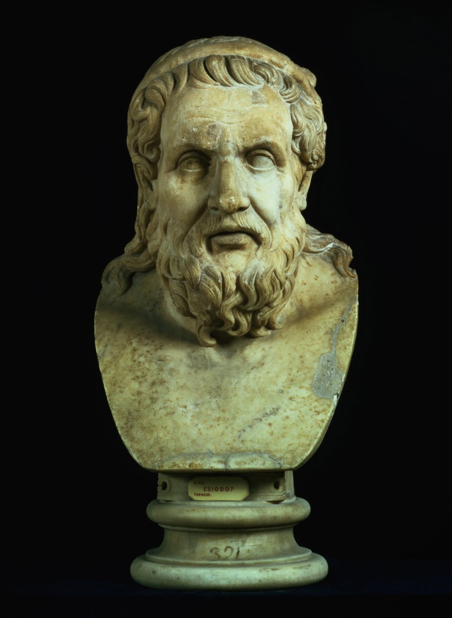 Portrait bust possibly of either Hesiod or Homer, copy of Greek 5th century BC original by Hippolyte Lalaise Devéria