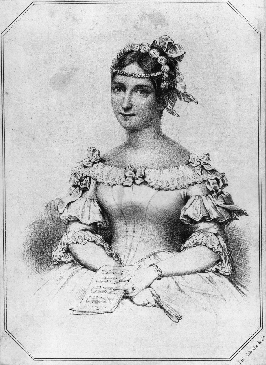 Portrait of Laura Cinti-Damoreau (1801-1863), French soprano, lithograph by William Walcutt