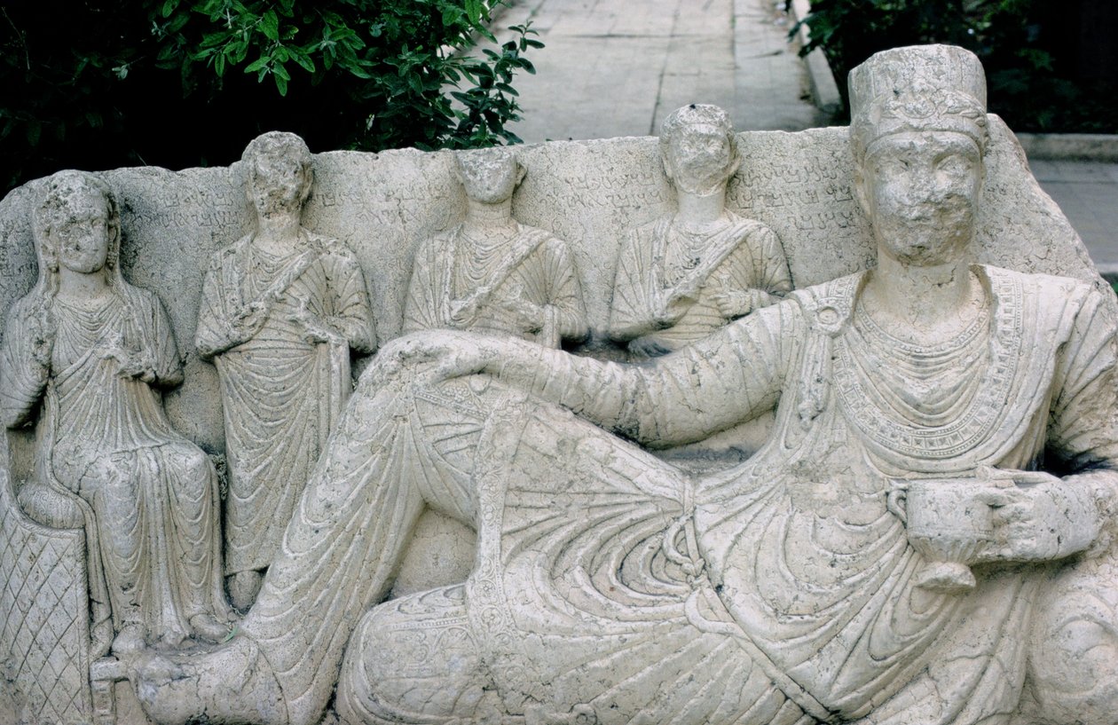 Relief depicting a Palmyrian family, probably c.10th-8th century BC by Hippolyte Lalaise Devéria