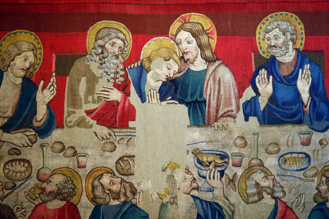 Saint Mark Museum. Tapestry in Wool with Episodes from the Passion of Christ. The Last Supper. by . .