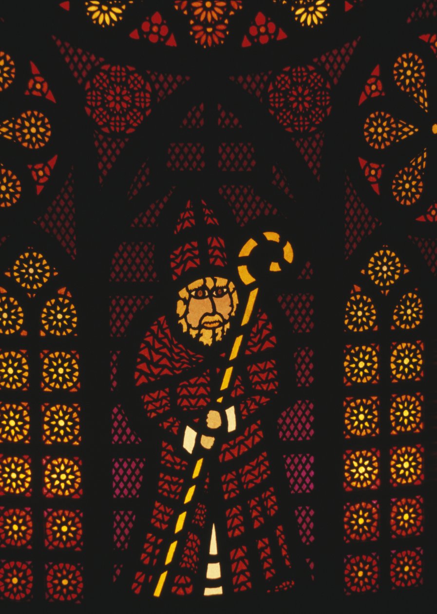 St Nicholas, stained glass window in Kusnacht church, Canton of Zurich, Switzerland by William Walcutt