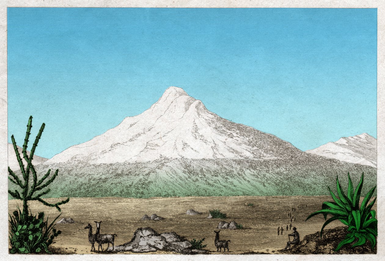 The Chimborazo Volcano from the Plateau of Tapia, Ecuador by . .