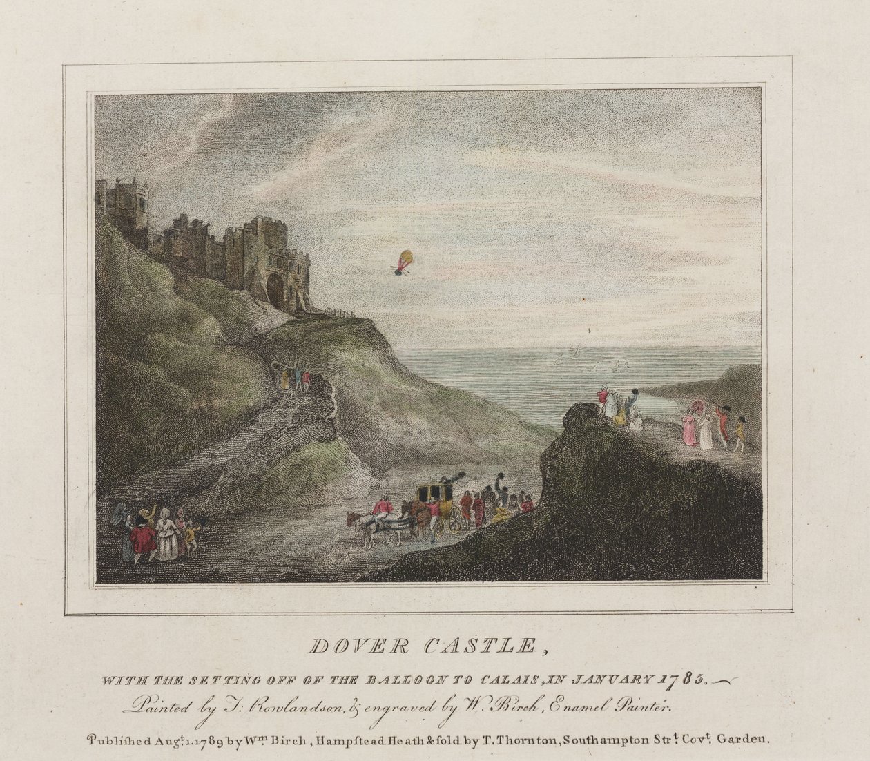 The First Channel Crossing by Balloon, 7 January 1785 by Frederick (attr. to) Barnard