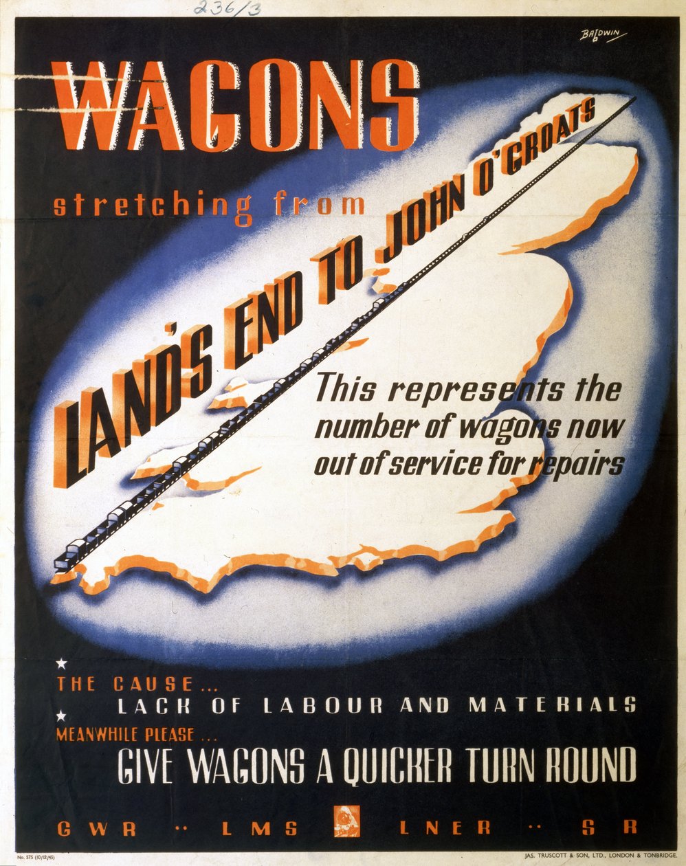 Wagons stretching from Land