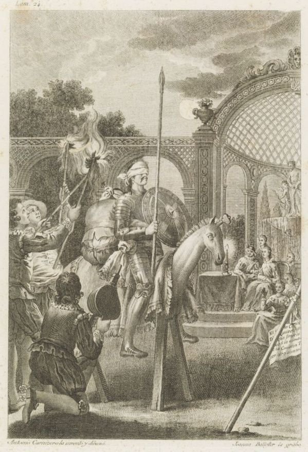 Miguel de Cervantes Saavedra in Don Quixote by after Antonio Carnicero
