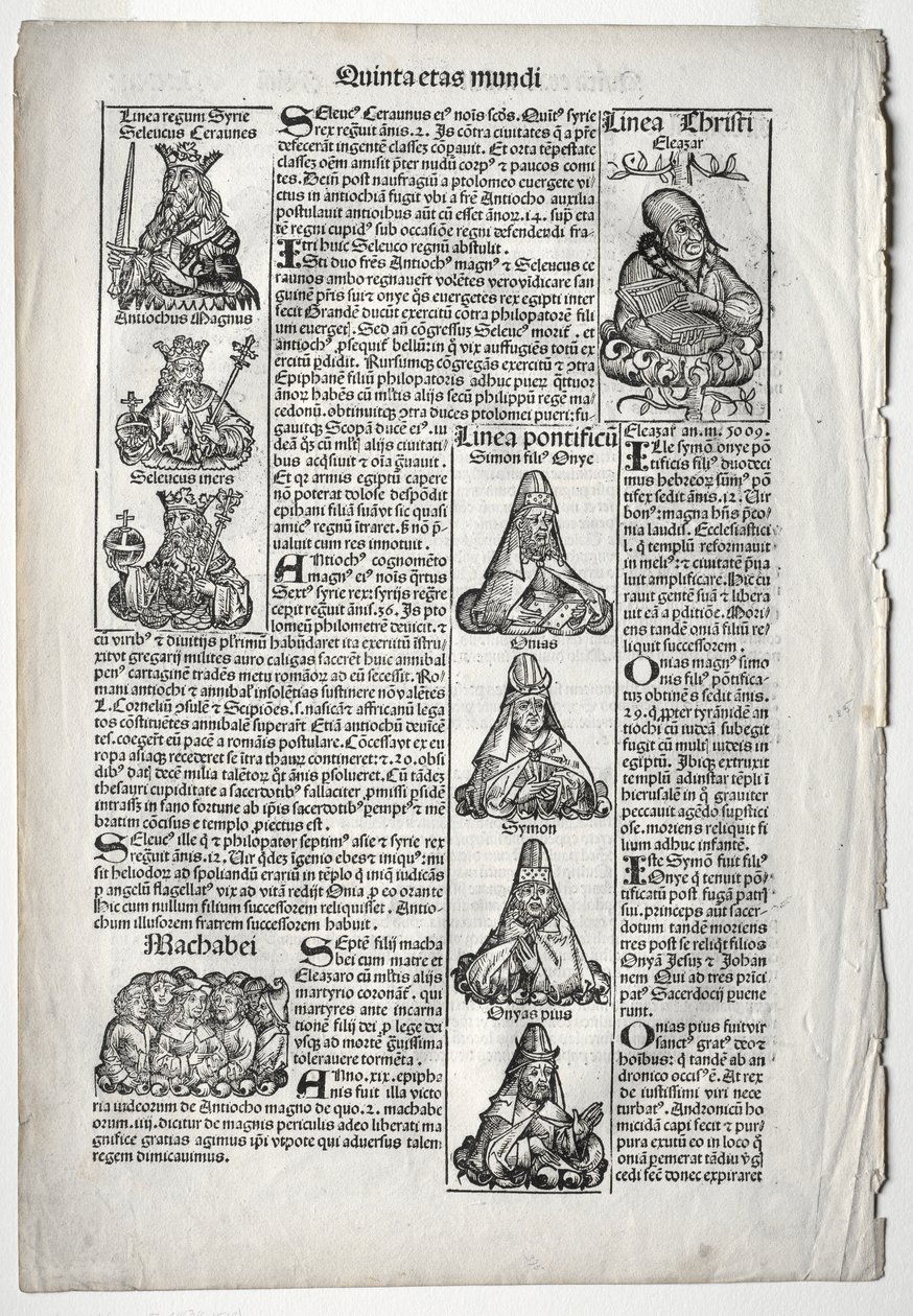 Genealogical Page; published in the Nuremberg Chronicle by Hartmann Schedel by after Augustin Pajou