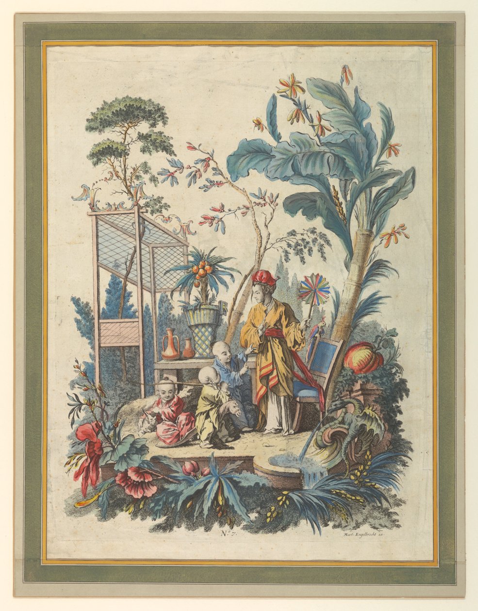 Plate 7 of a Set of Chinese Genre Scenes by after Francois Boucher