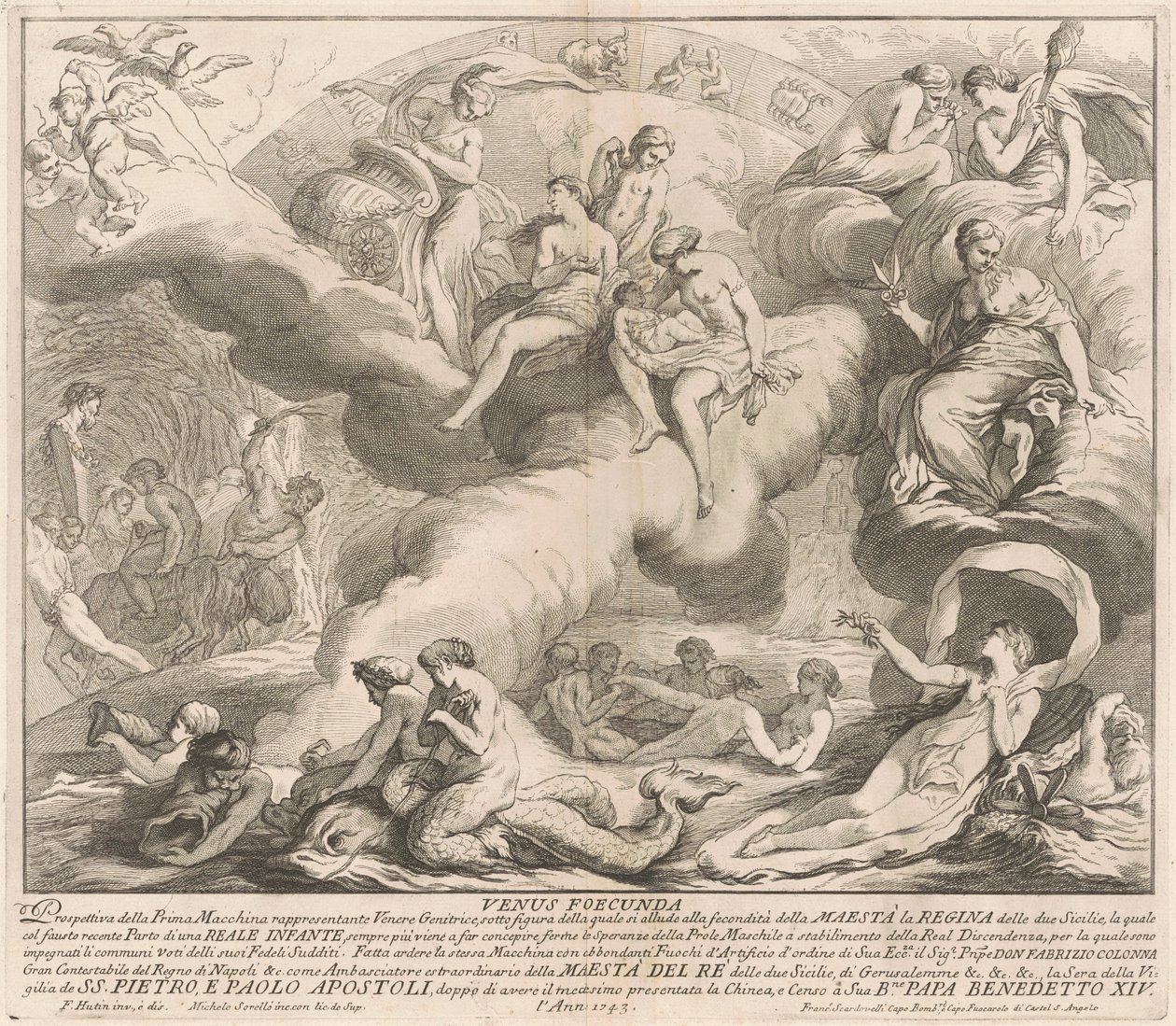 The Prima Macchina for the Chinea of 1743: Venus Genetrix by after François Hutin Miguel de Sorellò