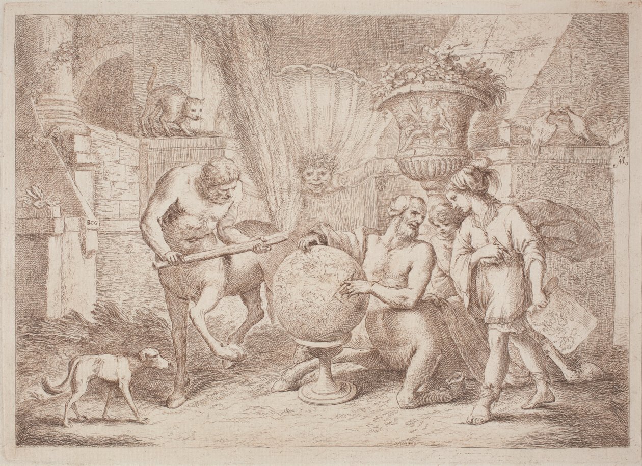 Chiron Teaches Geography to Achilles by after Giovanni Benedetto Castiglione Gaetano Zompini