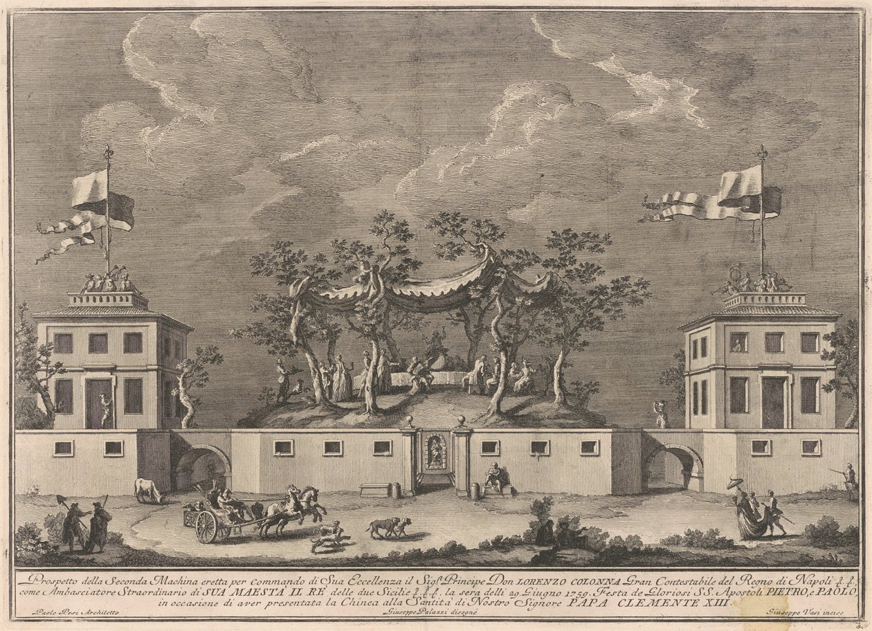 The Seconda Macchina for the Chinea of 1759: A "Deliziosa" with a Bacchanal by after Giuseppe Palazzi Giuseppe Vasi after Paolo Posi
