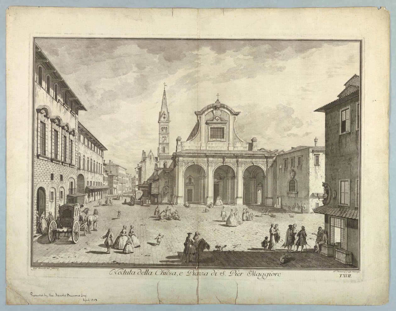 View of Florence, Plate from "Scelta di XXIV Vedute delle principali contrade, piazze, chiese, e palazzi della Città di Firenze" by after Giuseppe Zocchi