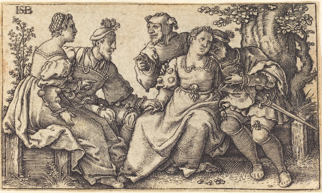 Two Loving Pairs with Clown by after Hans Sebald Beham