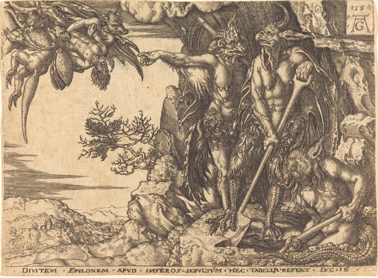 The Rich Man Being Carried Away by the Devil by after Heinrich Aldegrever
