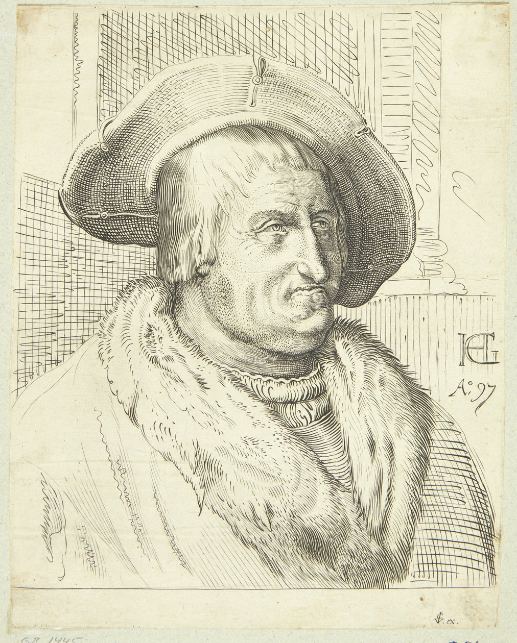 Fantasy Portrait of an Old Man with a Hat by after Hendrick Goltzius