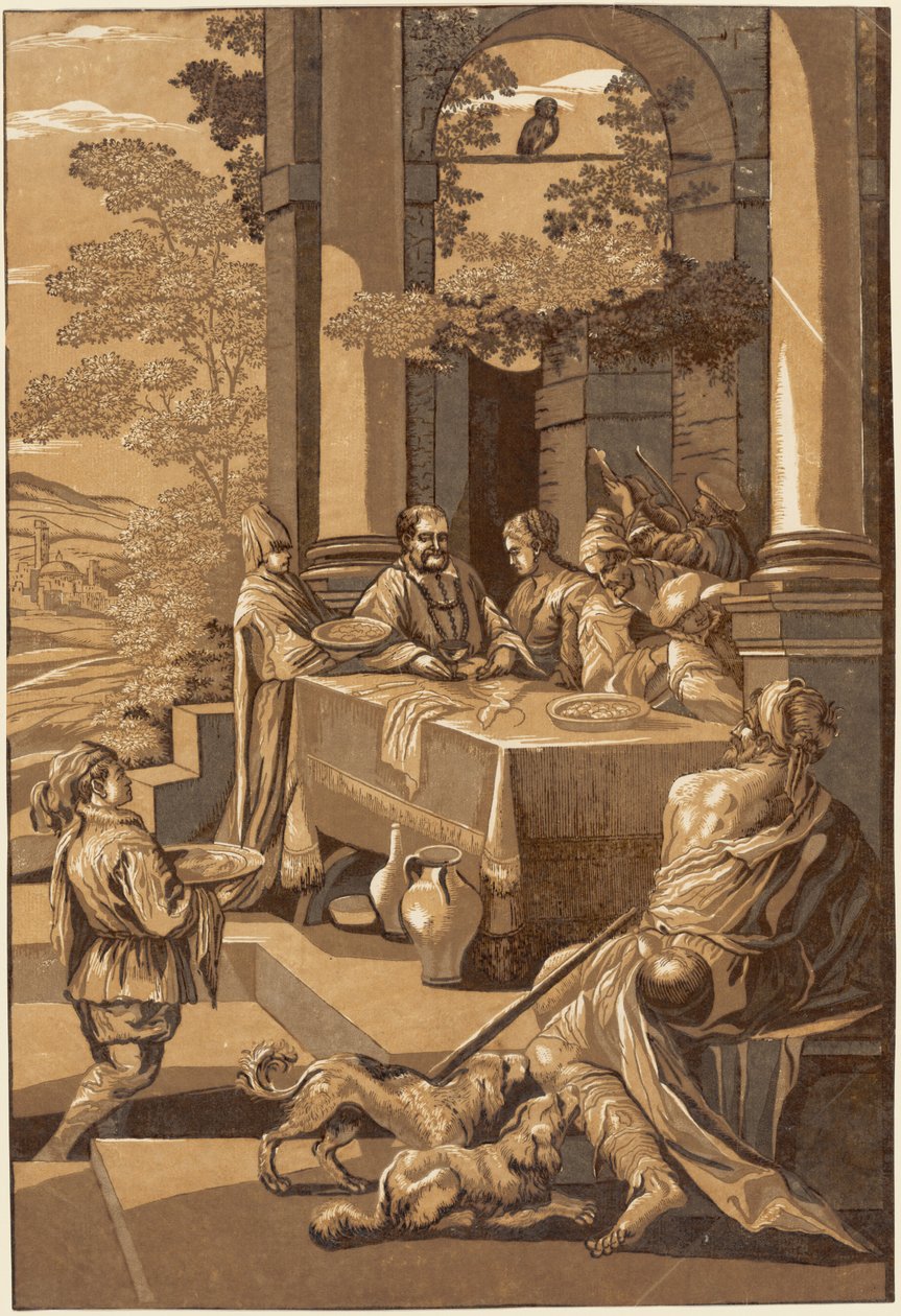 Dives and Lazarus (Right Panel) by after Jacopo Bassano John Baptist Jackson