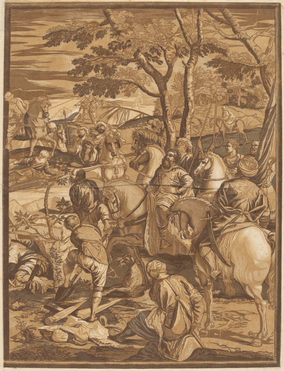 The Crucifixion (Right Panel) by after Jacopo Tintoretto John Baptist Jackson