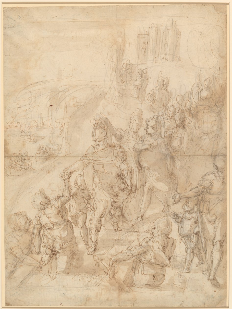 The Embarkation of Aeneas from the Ceraunian Headland by after Luca Cambiaso Giulio Benso